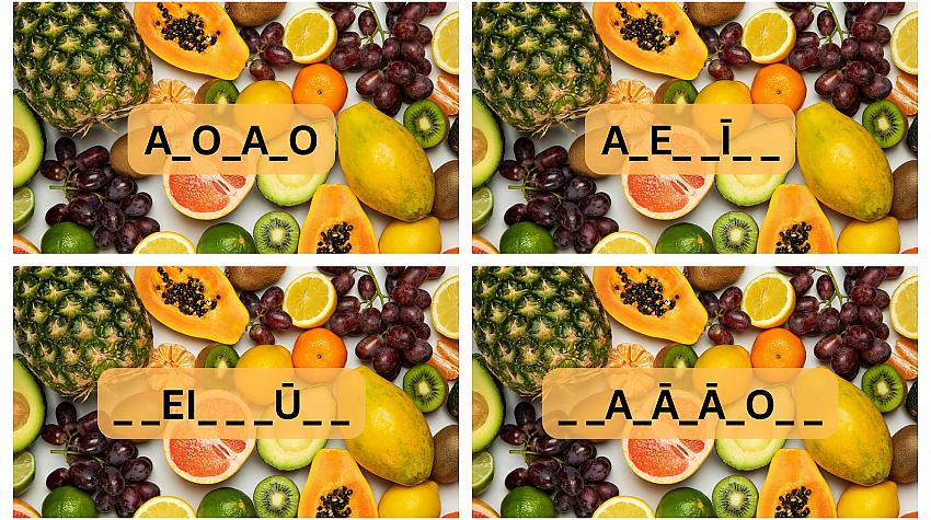Tests: Vai vari uzminēt augli, ja doti tikai patskaņi?
