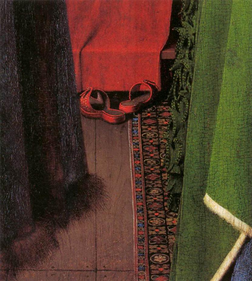 Mākslas darbā redzamie apavi ... Autors: historian Arnolfīni laulības