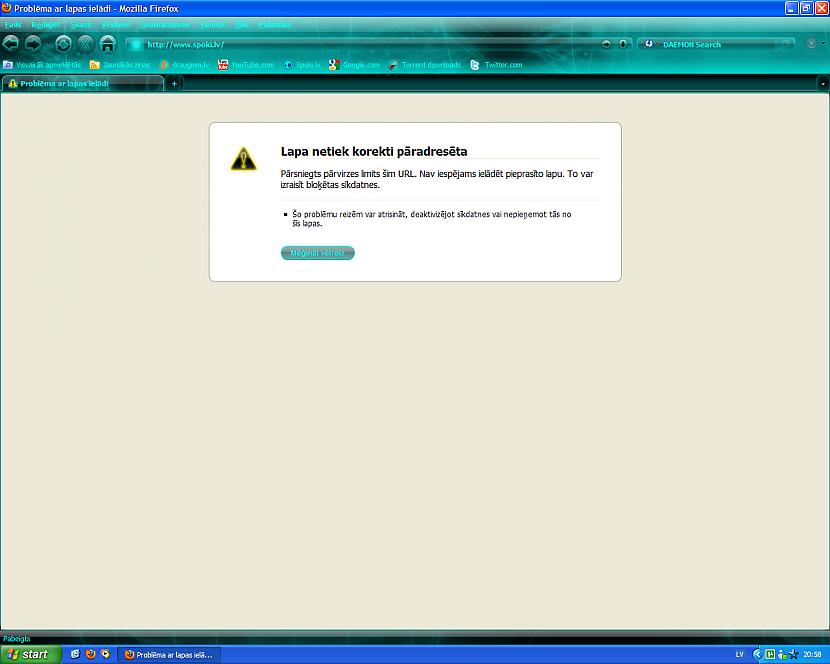 Lūk kas parādijās kad mēģināju... Autors: Roxzorz Problēma ar lapas ielādi - spoki.lv