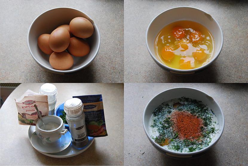 Sakuļ 6 olas ar pusglāzi piena... Autors: FlashmobLV Karaliski veģetārā omlete