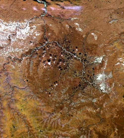 Popigaijas krāterisKrievijā... Autors: Fosilija Lielākie meteorītu krāteri pasaulē