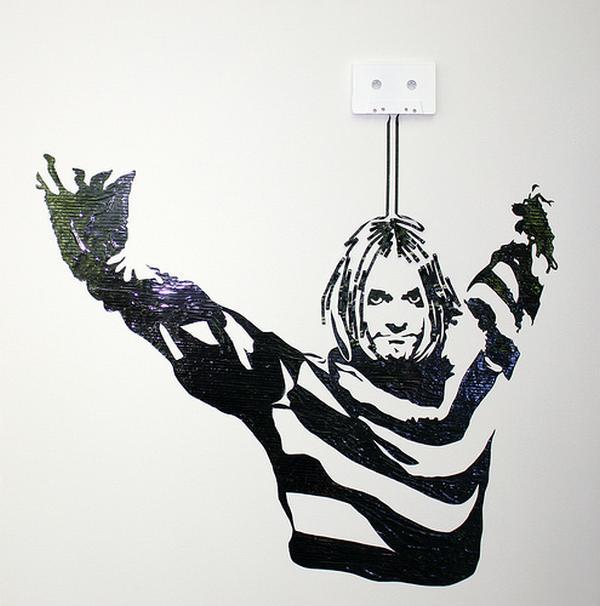 Kurts Kobains Autors: Rockforgoodtimes Apbrīnojamā kasešu māksla