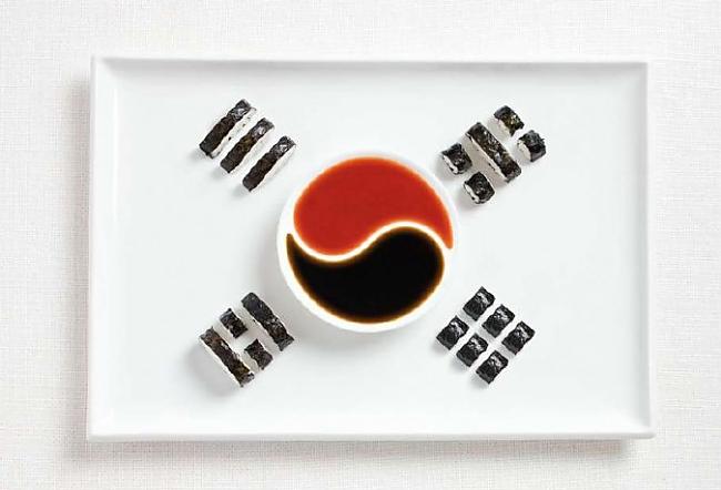 Ziemeļkoreja Autors: CoffeeQueen Valsts karogs no ēdiena