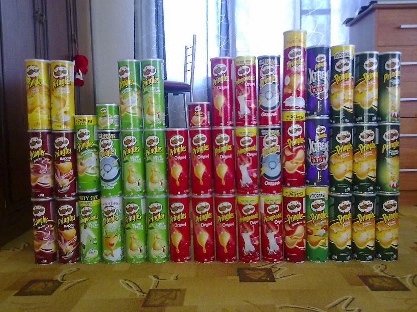 Visas kopā  46 bundžas vienu... Autors: eshan Mana "Pringles" kolekcija