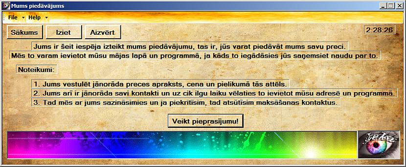 Scaronajā sadaļā tiek veikts... Autors: tryal113 Paša taisīta programma!