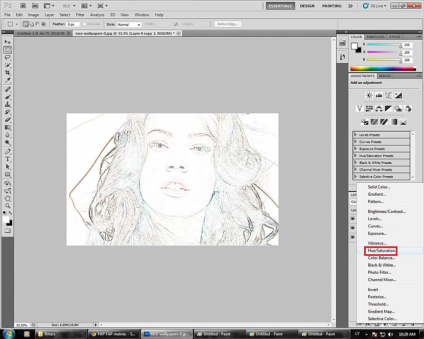 Izvēlamies HueSaturation Autors: Fosilija Photoshop - kā bildi padarīt par zīmējumu