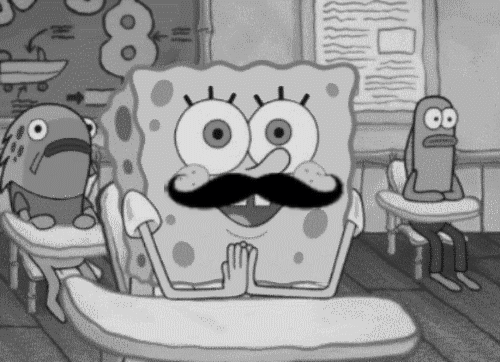 Sponge Bob Autors: newborn moustache gif