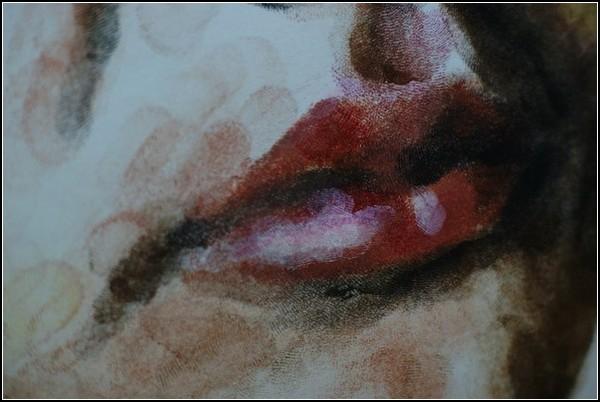 Lūpas Autors: Adzikabul Sieviete, kas zīmē ar skūpstiem.