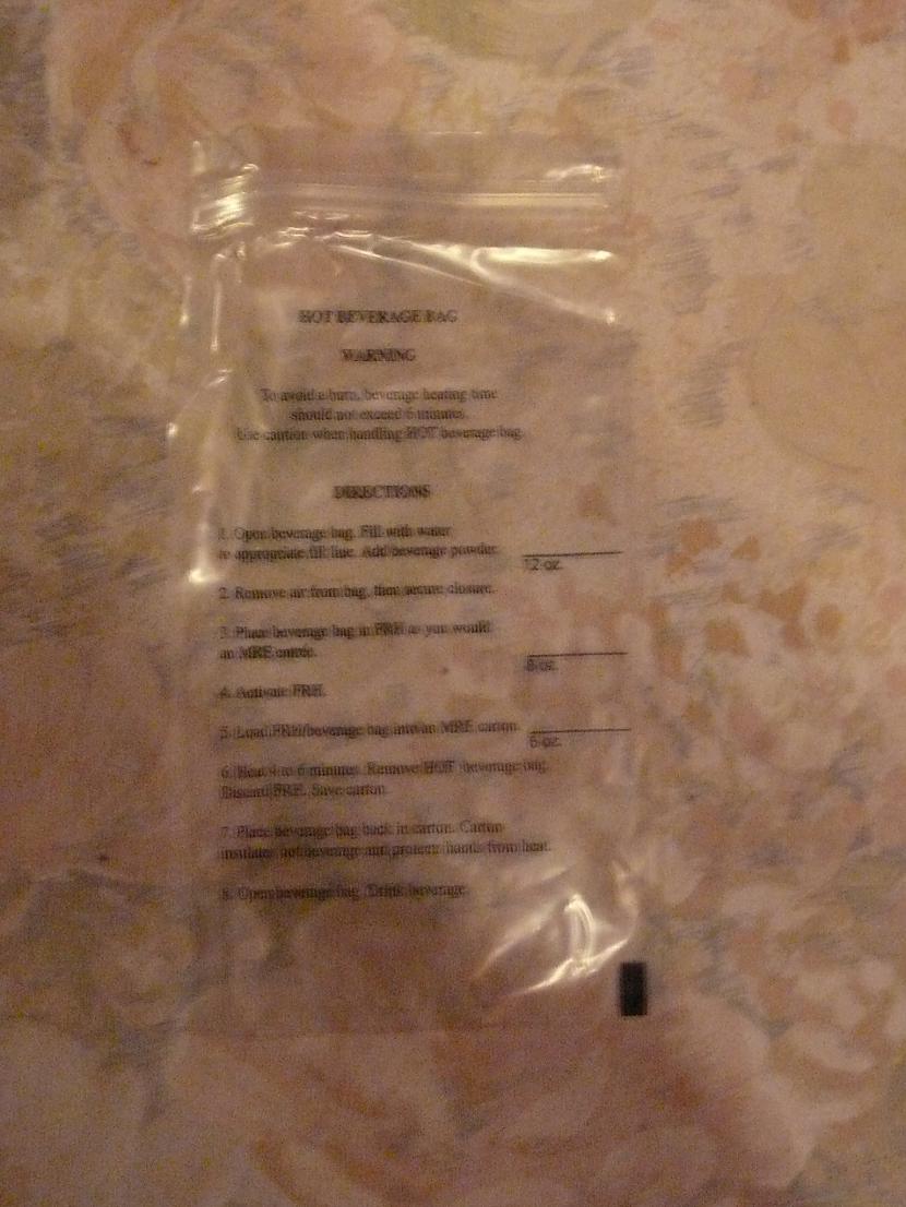 Plastikāta maisiņš ar tilpuma... Autors: Maariits ASV kareivju maltīte