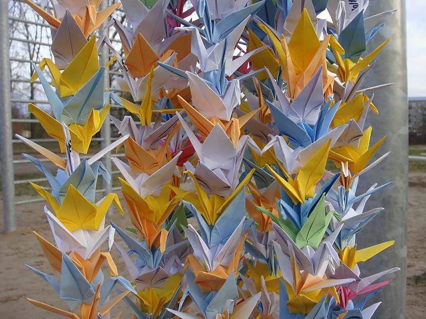  Autors: Nobuko 1000 origami dzērvītes.(hand made)
