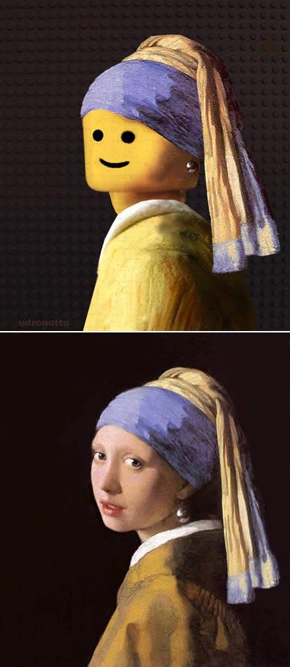Jan Vermeers Pearl Earring Autors: AldisTheGreat 10 Slavenas gleznas atjaunotas par LEGO.