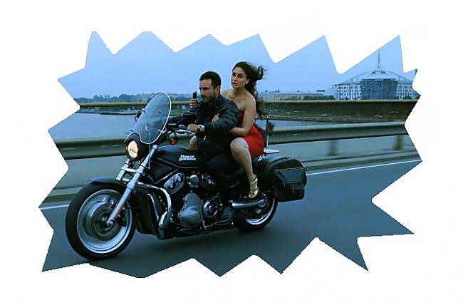 Galvenie varoņi uz motocikla... Autors: ghost07 Indiešu filmā Latvijas skati