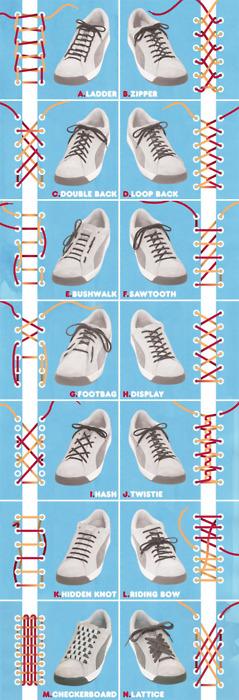 Idejas kā sasiet kurpju šņores Autors: Crista01 *diy*