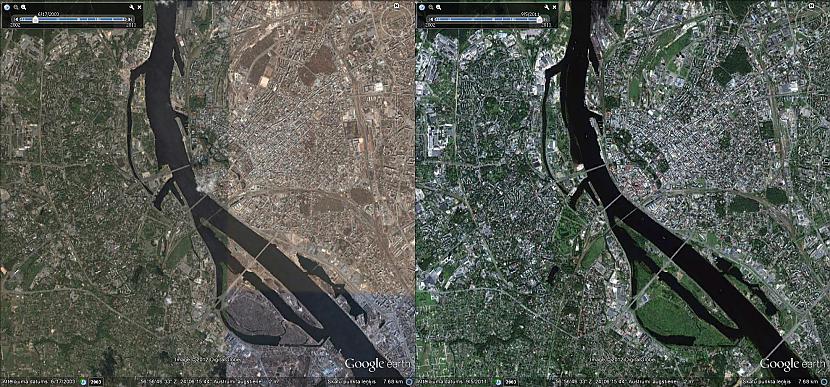 Rīga 2003 un 2014 gadā Autors: SinagogenBombardiren Rīga pirms 12 gadiem un tagad, satelīta fotouzņēmumos