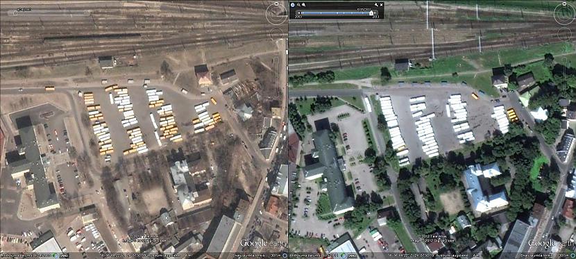 Rīgas Satiksmes autobusu parks... Autors: SinagogenBombardiren Rīga pirms 12 gadiem un tagad, satelīta fotouzņēmumos