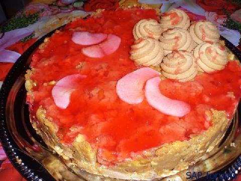 Biezpiena  kūka  ar  augliem ... Autors: rozalidija Tortes  bez  cepšanas