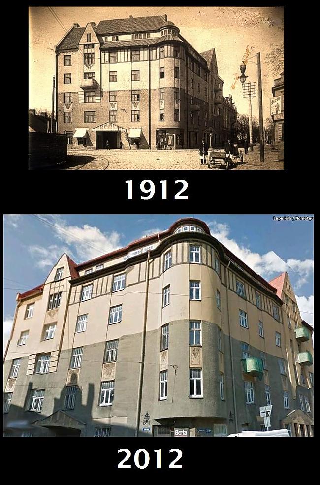 LNometņu un Lapu ielas stūris Autors: Se0ne Rīgas objekti 1912. vs 2012. gads
