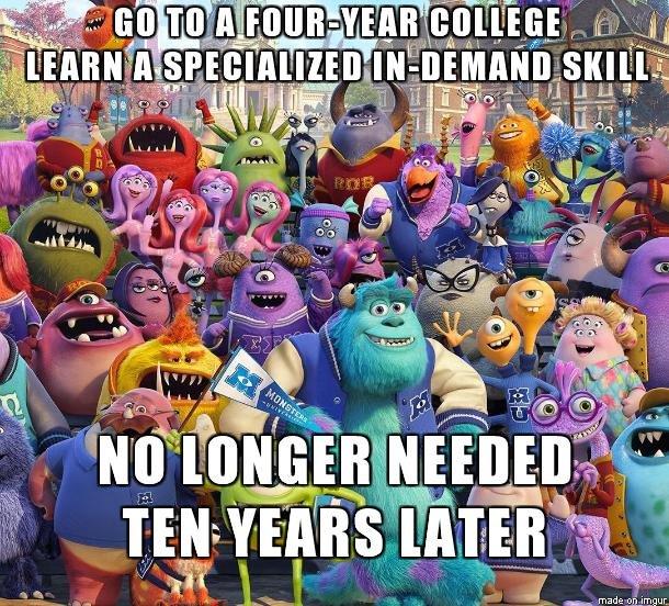 Four year college. Monster Inc College characters.