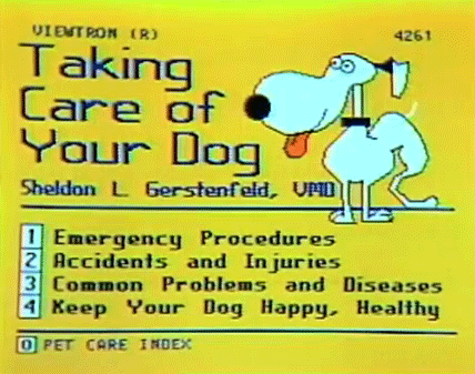 Padomi kā rūpēties par suni Autors: Werkis2 Viewtron 1983 - Internets  pirms Interneta.