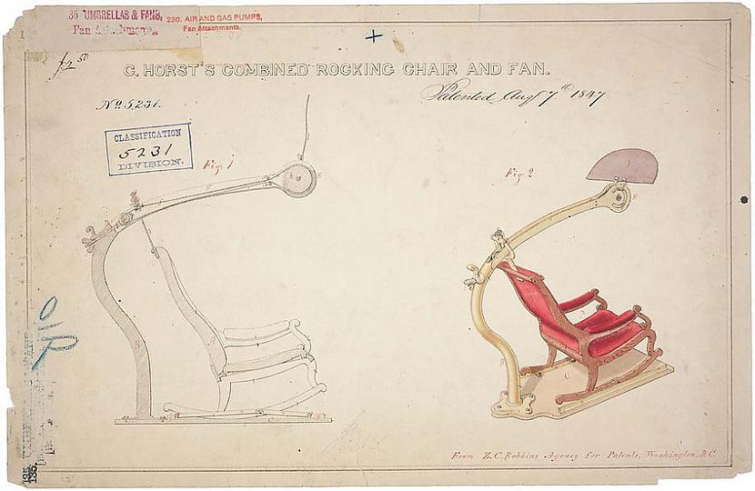 Scaronūpuļkrēsls ar iebūvēto... Autors: vodkam Septiņi sen aizmirsti amerikāņu patenti no XIX gadsimta.