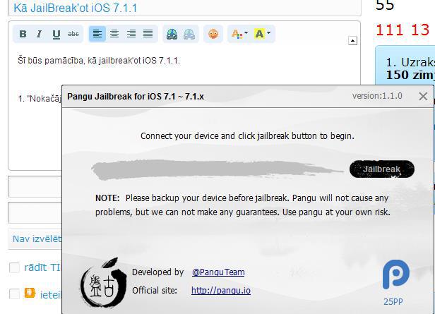 1 Nokačājiet PanGu Tool no... Autors: Nilsons15 Kā JailBreak'ot iOS 7.1.1