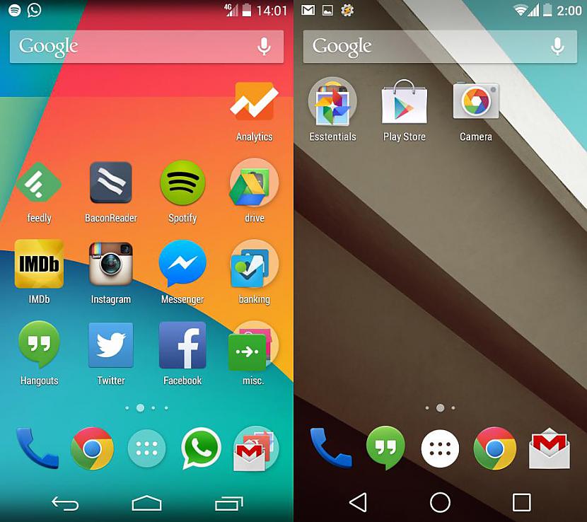 attēlā kreisajā pusē Android... Autors: Laciz Jaunais Android - Android L (5.0)
