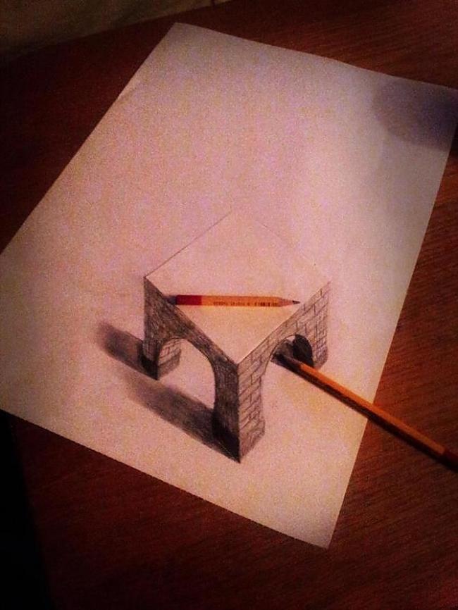  Autors: Fosilija 3D Ilūzijas ar zīmuļiem un pildspalvam