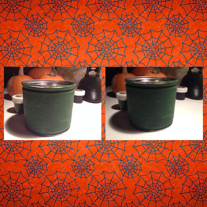 Nokrāsojam bundžiņu ar zaļu... Autors: Blurpy DIY - Helovīna dekorācijas