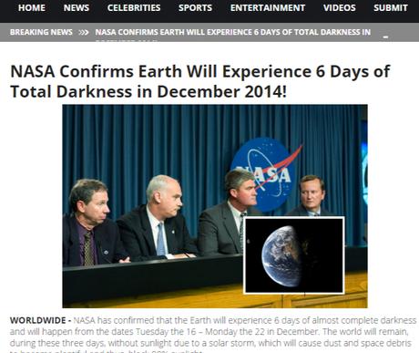 Tātad kamēr mūsu mēdiji... Autors: Fosilija NASA ziņo par tumsas periodu uz Zemes decembrī? Vai tiešām?!