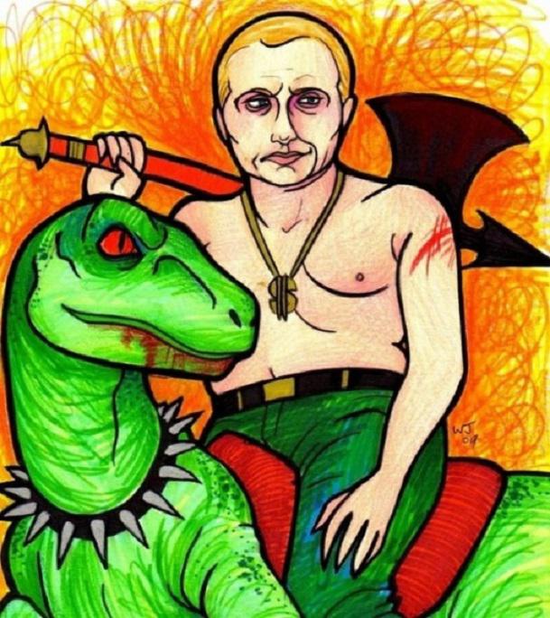 Putins uz dinozaura kungi Vai... Autors: LordsX Putina dzimšanas dienai veltīta izstāde!