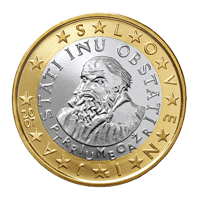 Uz 1 eiro monētas ir attēlots... Autors: KASHPO24 Slovēnijas eiro monētas