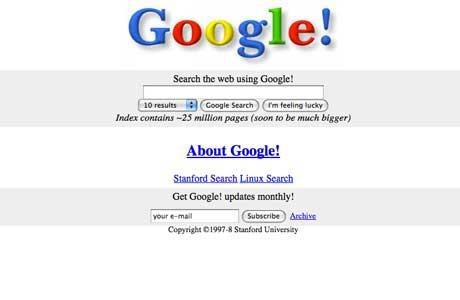 wwwgooglecom 1996gadā Autors: Sulīgais Mandarīns Mājas lapu izskati kādreiz un tagad