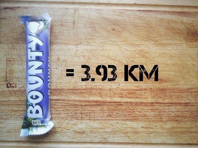 Bounty Autors: Sulīgais Mandarīns Cik kilometru jānoskrien, lai iznīcinātu apēstās kalorijas?