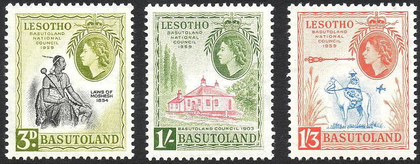 1959 gada pastmarkas Autors: Sulīgais Mandarīns Lesoto - augstākā valsts pasaulē