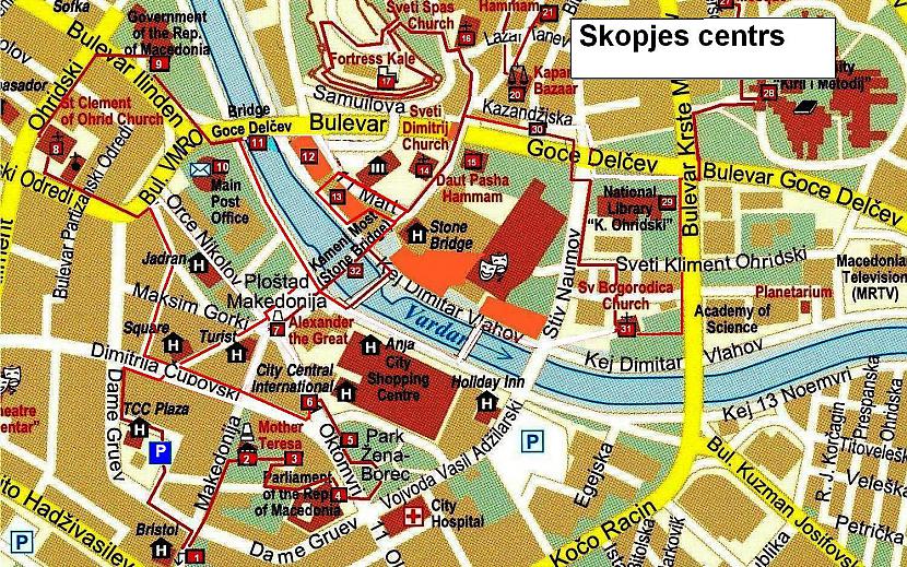 Kartē 1 Pilsētas muzejs 2Mates... Autors: Pēteris Vēciņš Skopje - pilsēta ar ambīcijām (Maķedonijas ceļojuma 1. daļa).
