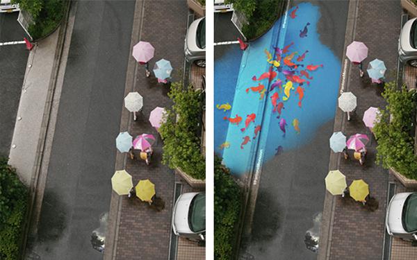  Autors: matilde Paķer savu lietussargu un dodies izbaudīt ielu mākslu lietainā dienā