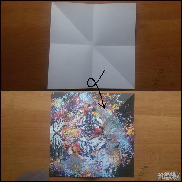 Tad apgriežam papīru uz otru... Autors: Zviedriete How to: origami dzērvīte