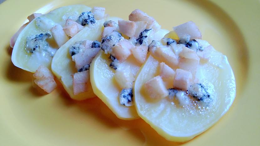  Autors: Kviustāāā RECEPTE - kartupeļu, bumbieru, zilā siera sacepums