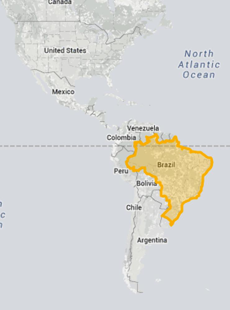 Brazīlija Lielākā valsts... Autors: starmen Patiesie kontinentu izmēri. Viss, ko tev skolā mācīja, nav patiesība!