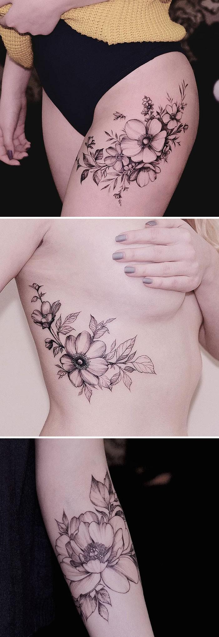 DiananbspSeverinenko Ukraina Autors: 100 A 27 tetovējumu mākslinieki, kuru ziedu tetovējumi tevi sakārdinās ne pa jokam!