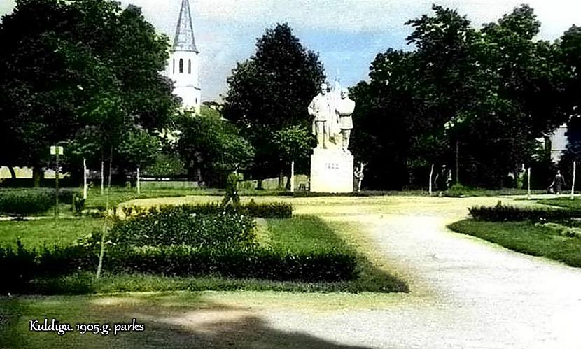 Kuldīga 1905 gada parks Skolas... Autors: pyrathe Senā Kuldīga #8