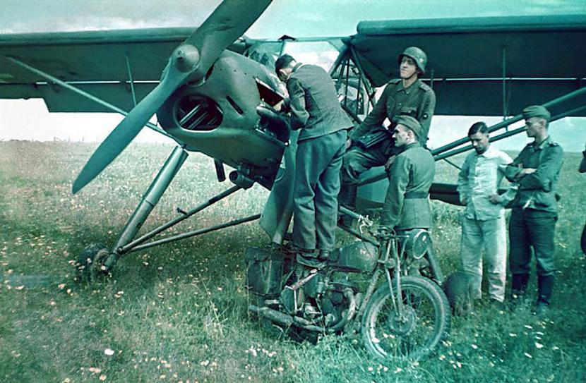 Fieseler Fi 156 Storch apkope... Autors: Lestets Neticamas krāsainas bildes no 2. pasaules kara ikdienas