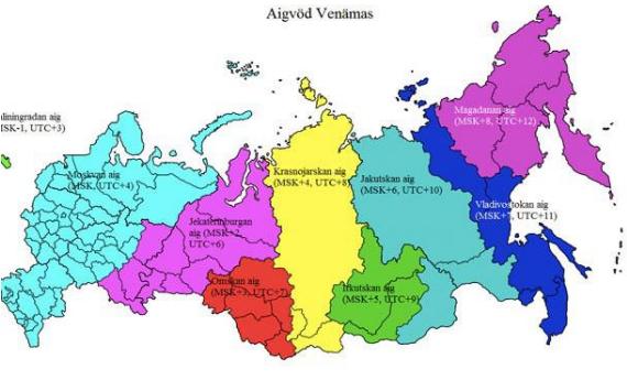 Krievijā ir 9 dažādas laika... Autors: theFOUR Dažādi fakti par Krieviju.