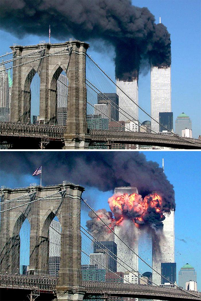 No torņiem pacēlāsnbspmelni... Autors: slepkavnieciskais Īpaši 9/11 attēli, kurus, iespējams, nebūsi redzējis.