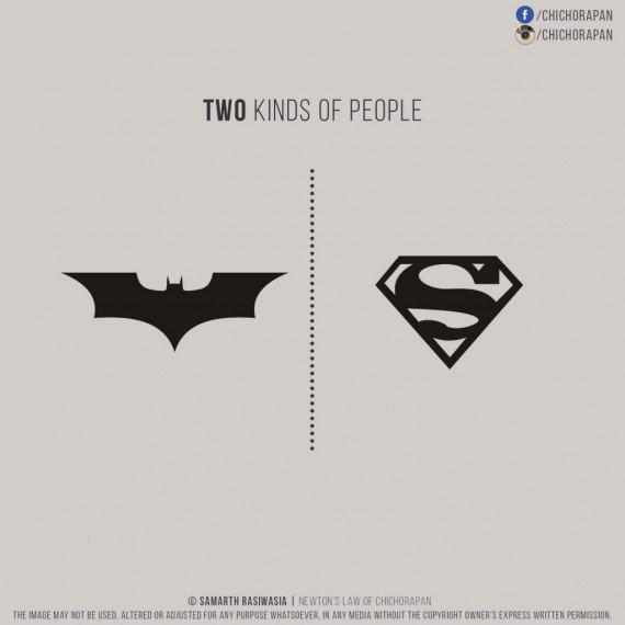 Betmens vai Supermens Autors: Charged 27 gadījumi, kuros "Pasaulē ir divu tipu cilvēki"