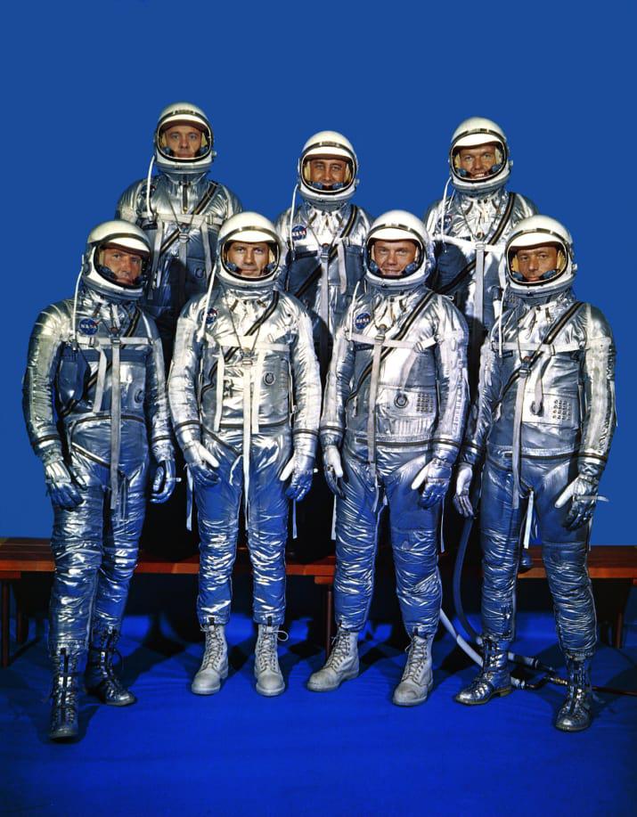 Septiņi astronauti no NASA... Autors: Lestets NASA agrīnās dienas retā fotogrāfiju kolekcijā