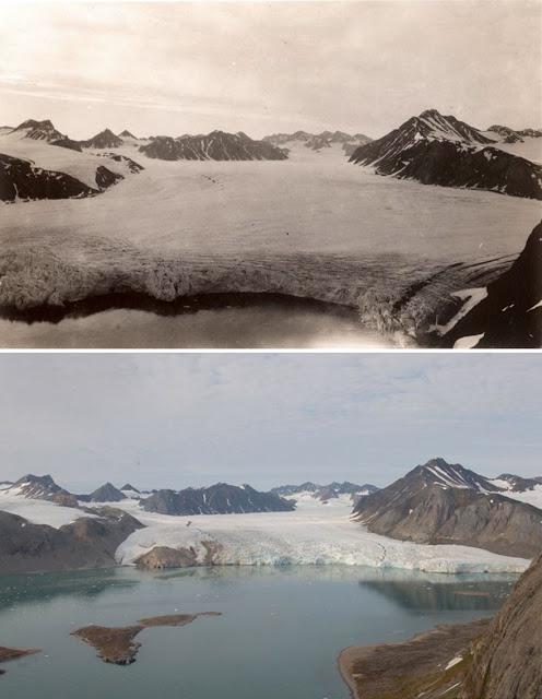  Autors: Lestets Globālās sasilšanas pierādījumi: Arktikas ledāju bildes tagad un 100 gadus agrāk