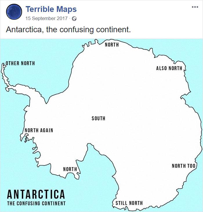 Antarktīda  galvu... Autors: Latvian Revenger Iespējams, dīvainākās un bezjēdzīgākās kartes, kuras būsi jebkad redzējis