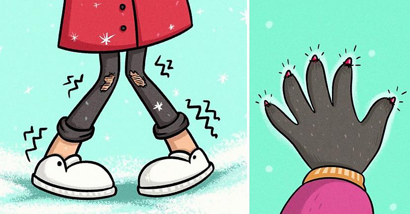 Stila dēļ var nākties salt un... Autors: matilde 15 mīlīgi komiksi par to, cik grūta dzīve ir meitenēm ziemā