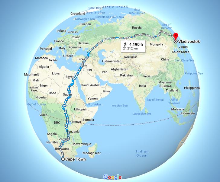 21212 km garscaron ceļs no... Autors: Lestets 18 paskaidrojošas kartes par mūsdienu pasauli